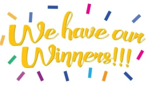 Banner with the text "We have our Winners!!!"